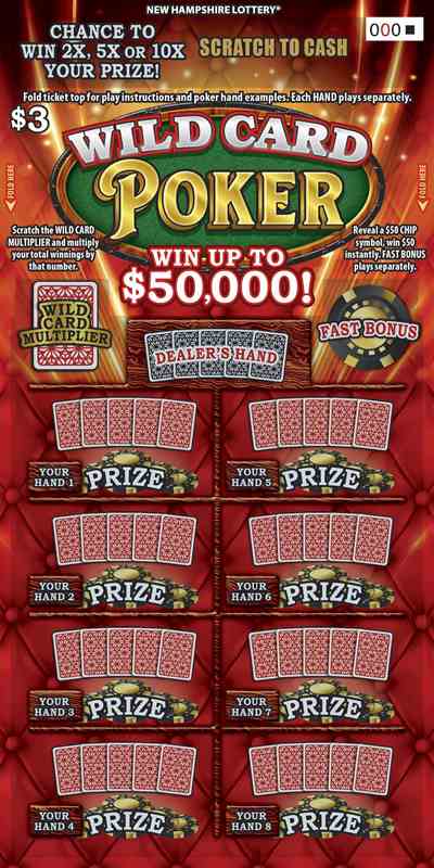 Wild Card Poker scratchcard - game number #1632 - front