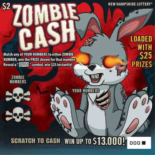 Zombie Cash scratchcard - game number #1564 - front