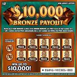 $10,000 Bronze Payout scratchcard - game number #1841 - front