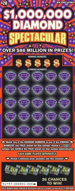 $1,000,000 Diamond Spectacula scratchcard - game number #1797 - front