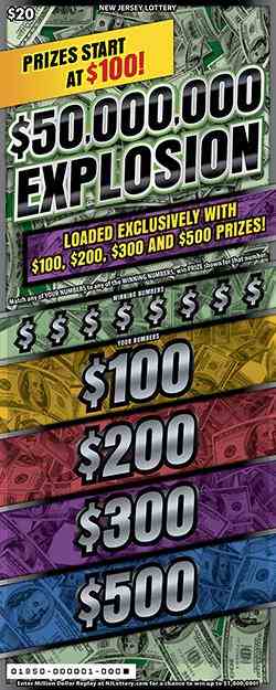 $50,000,000 Explosion scratchcard - game number #1850 - front