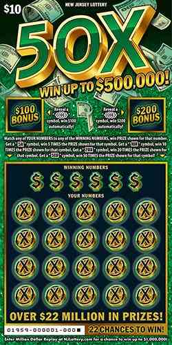 50X scratchcard - game number #1959 - front