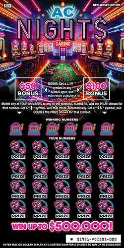 Ac Night$ scratchcard - game number #1971 - front
