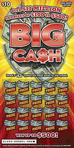 Big Ca$h scratchcard - game number #1853 - front