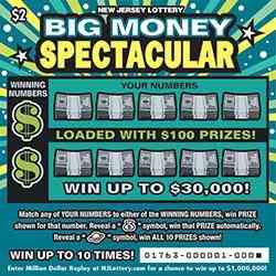 Big Money Spectacular scratchcard - game number #1763 - front