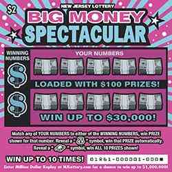 Big Money Spectacular scratchcard - game number #1861 - front