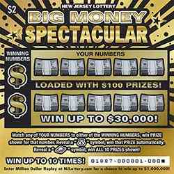 Big Money Spectacular scratchcard - game number #1887 - front