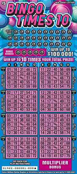 Bingo Times 10 scratchcard - game number #1922 - front
