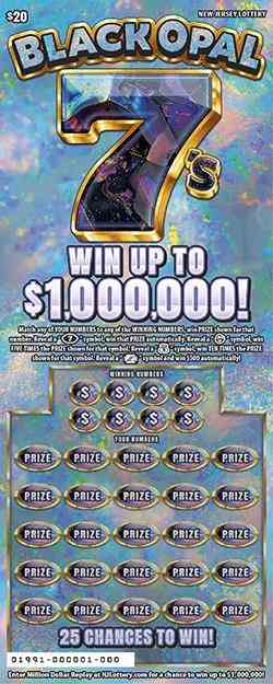 Black Opal 7'S scratchcard - game number #1991 - front