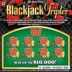 Blackjack Tripler scratchcard - game number #1802 - front