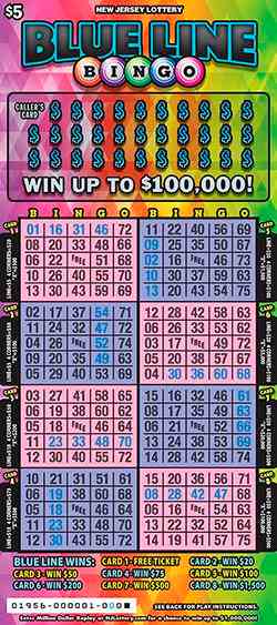 Blue Line Bingo scratchcard - game number #1956 - front