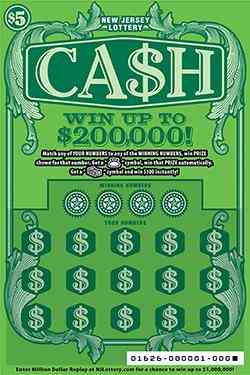 CA$H scratchcard - game number #1626 - front