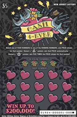 Cash 4-Ever scratchcard - game number #1924 - front