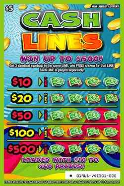 Cash Lines scratchcard - game number #1961 - front