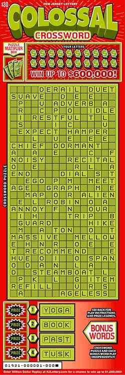 Colossal Crossword scratchcard - game number #1921 - front