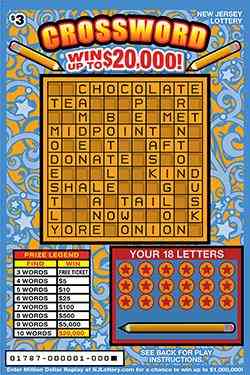 Crossword scratchcard - game number #1787 - front