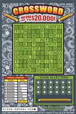 Crossword scratchcard - game number #1832 - front