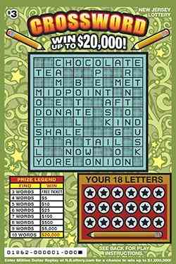 Crossword scratchcard - game number #1862 - front