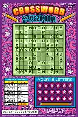 Crossword scratchcard - game number #1918 - front