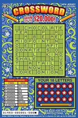 Crossword scratchcard - game number #1953 - front