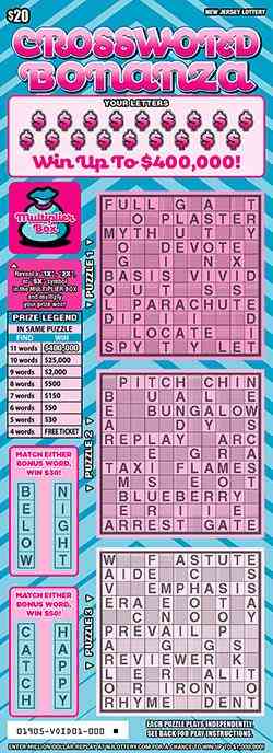 Crossword Bonanza scratchcard - game number #1905 - front