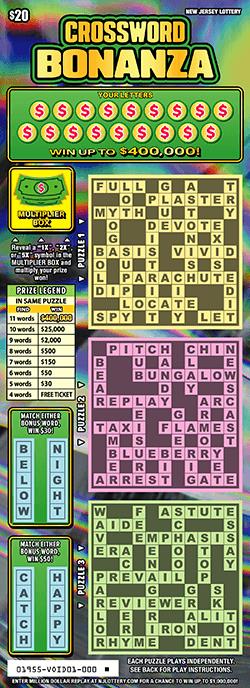 Crossword Bonanza scratchcard - game number #1955 - front