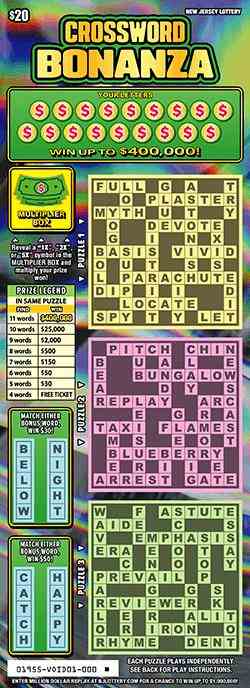 Crossword Bonanza scratchcard - game number #1955 - front