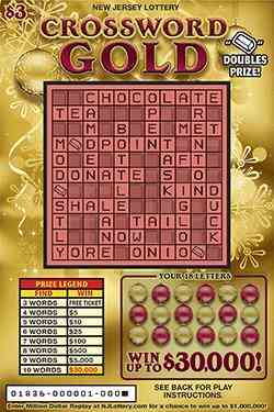 Crossword Gold scratchcard - game number #1836 - front