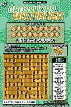 Crossword Multiplier scratchcard - game number #1773 - front