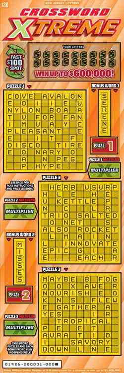 Crossword Xtreme scratchcard - game number #1926 - front