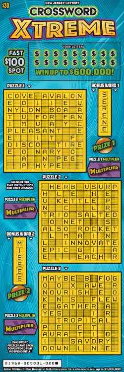 Crossword Xtreme scratchcard - game number #1968 - front