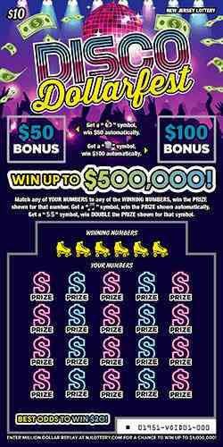 Disco Dollarfest scratchcard - game number #1951 - front