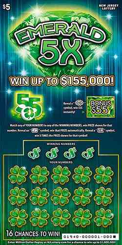 Emerald 5X scratchcard - game number #1940 - front