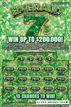 Emerald 7'S scratchcard - game number #1989 - front