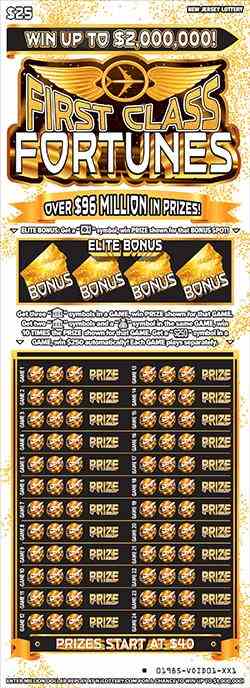 First Class Fortunes scratchcard - game number #1985 - front