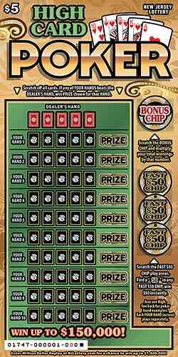 High Card Poker scratchcard - game number #1747 - front