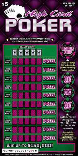 High Card Poker scratchcard - game number #1795 - front