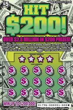 Hit $200! scratchcard - game number #1796 - front