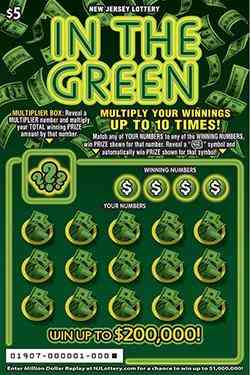 In The Green scratchcard - game number #1907 - front