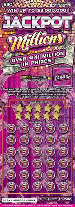 Jackpot Millions scratchcard - game number #1941 - front