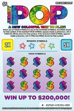 Jersey Pop scratchcard - game number #1910 - front