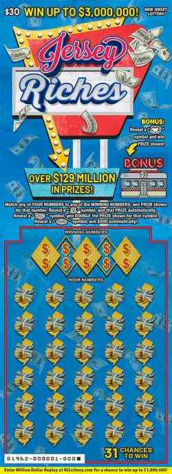 Jersey Riches scratchcard - game number #1962 - front