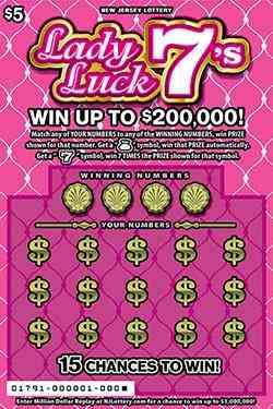 Lady Luck 7's scratchcard - game number #1791 - front