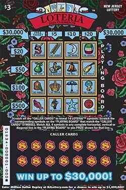 LOTERIA scratchcard - game number #1834 - front