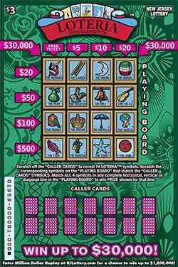 LOTERIA scratchcard - game number #1858 - front