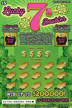 Lucky 7's Doubler scratchcard - game number #1756 - front