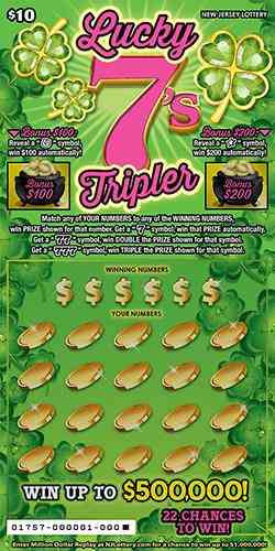 Lucky 7's Tripler scratchcard - game number #1757 - front