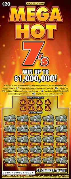 Mega Hot 7'S scratchcard - game number #1903 - front