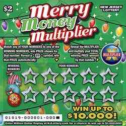 Merry Money Multiplier scratchcard - game number #1819 - front