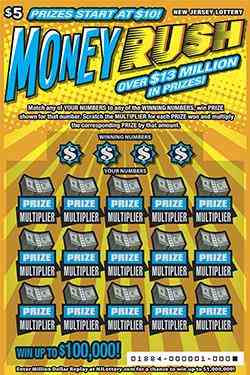 Money Rush scratchcard - game number #1884 - front